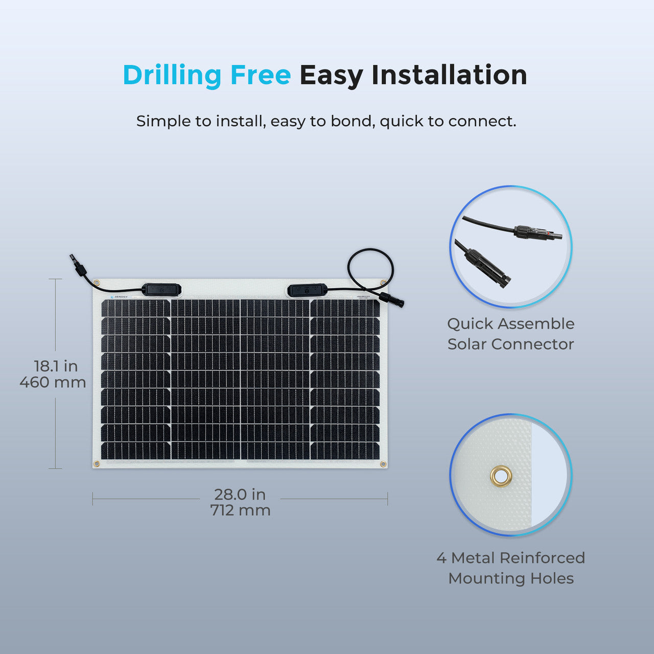 50 Watt 12 Volt Flexible Monocrystalline Solar Panel