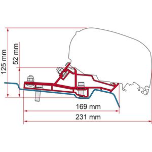 Fiamma F80s Bracket Kit for Ford Transit H2-L3 Vehicles (98655Z167)