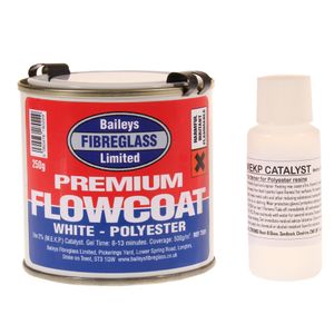 Baileys Fibreglass Flowcoat / Topcoat Brilliant White 250g