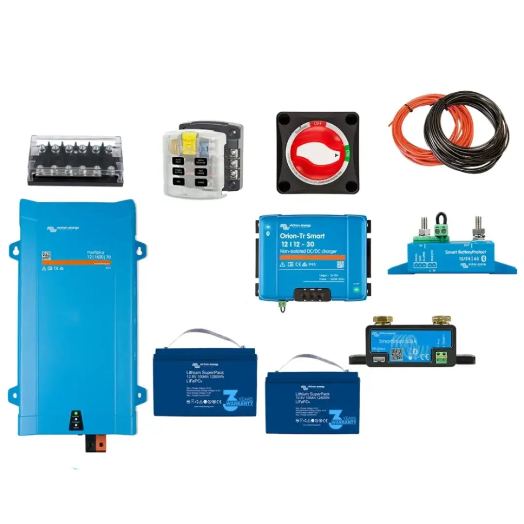 Silver Electrical System – 12V 1.6kVA 200Ah Lithium Kit Crafty Camper Supplies