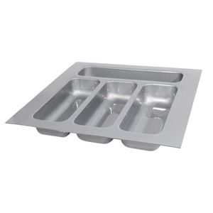 Plastic Cutlery Tray Silver 380 x 370mm
