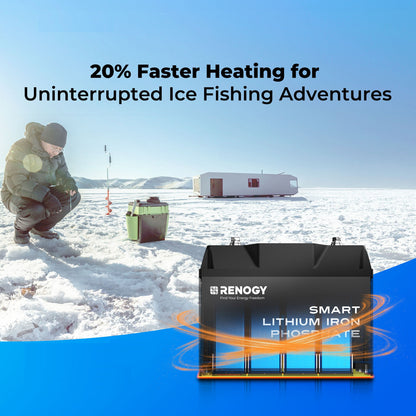 Pro-12V 100Ah Deep Cycle Lithium Iron Phosphate Battery w/Bluetooth & Self-heating Function