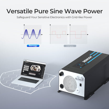 3000W 12V Pure Sine Wave Inverter Charger w/ LCD