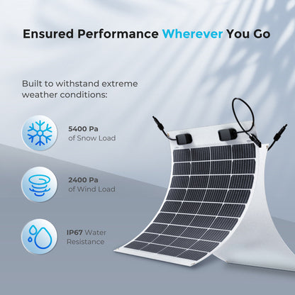 50 Watt 12 Volt Flexible Monocrystalline Solar Panel