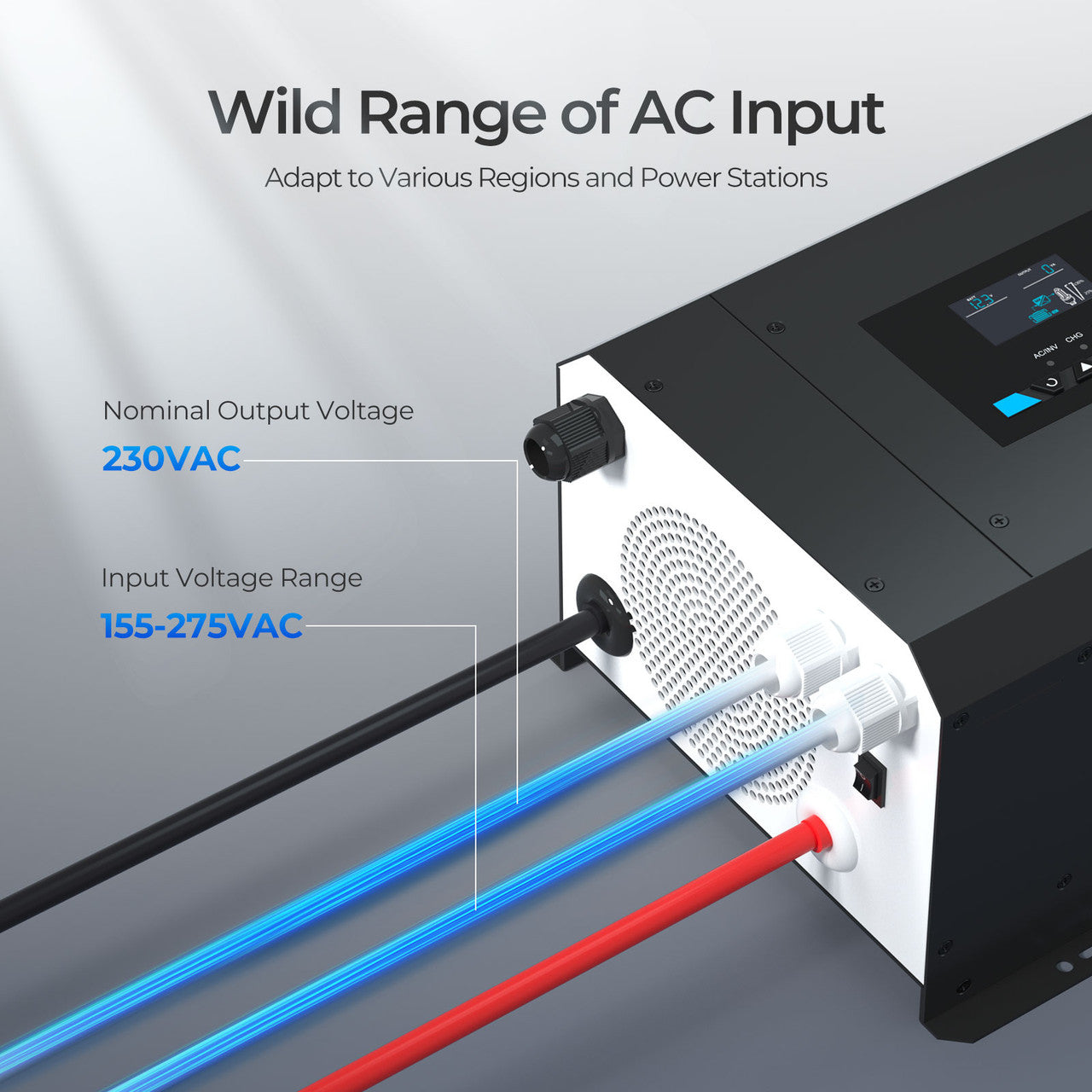3000W 12V Pure Sine Wave Inverter Charger w/ LCD