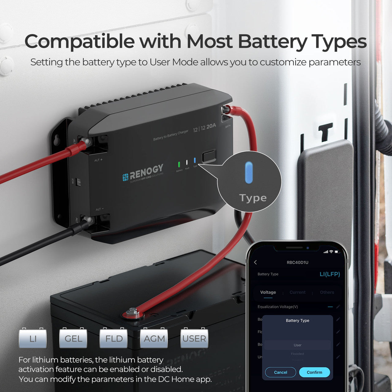 12V 20A DC to DC Battery Charger