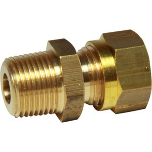 AG Brass Male Stud Coupling 10mm x 3/8" BSP Taper