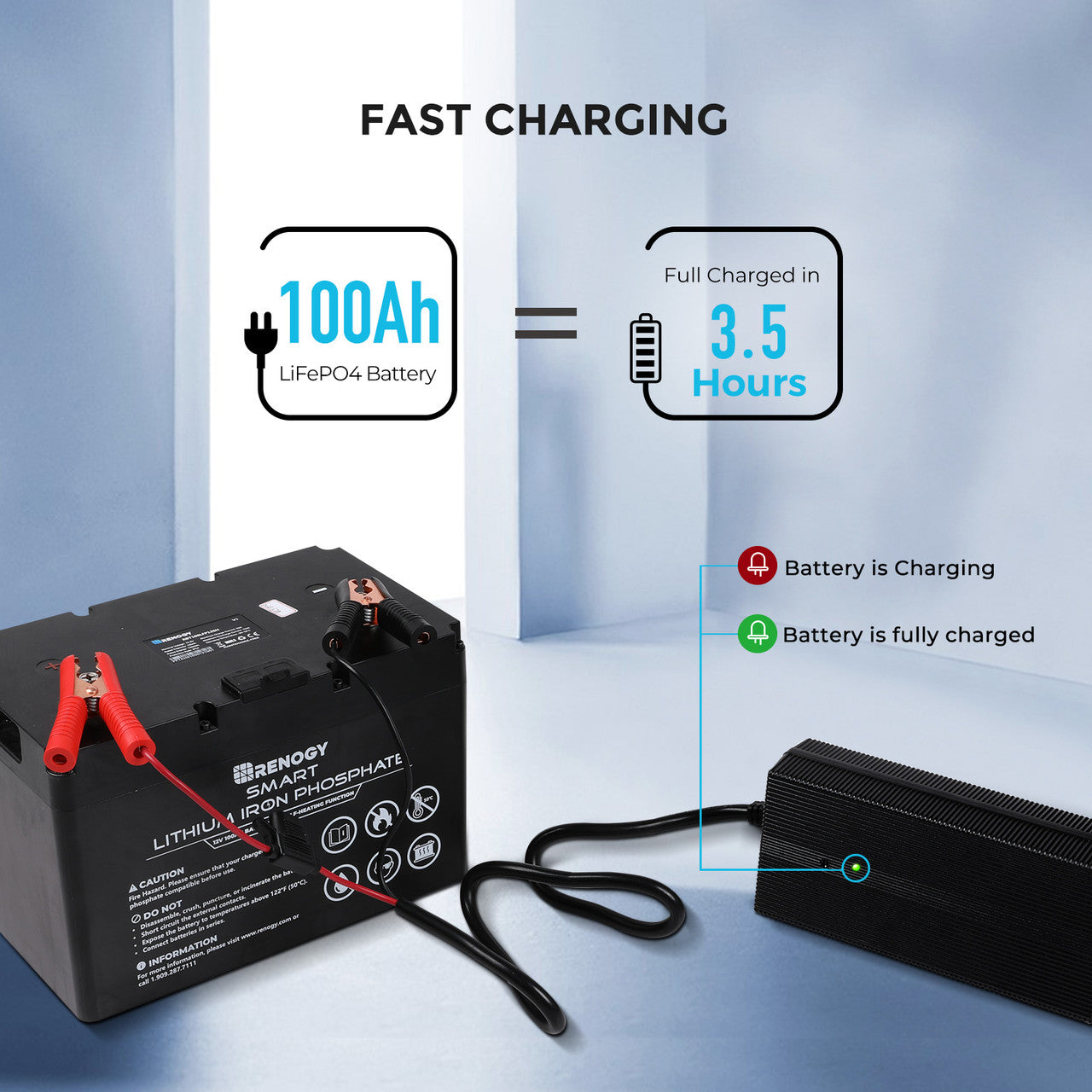 20A 240V AC to DC Lithium Iron Phosphate Battery Charger