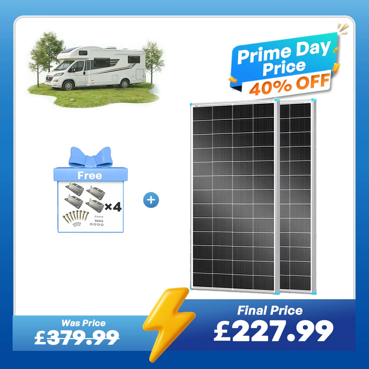 200W 16BB N-Type High Efficiency Monocrystalline Solar Panel