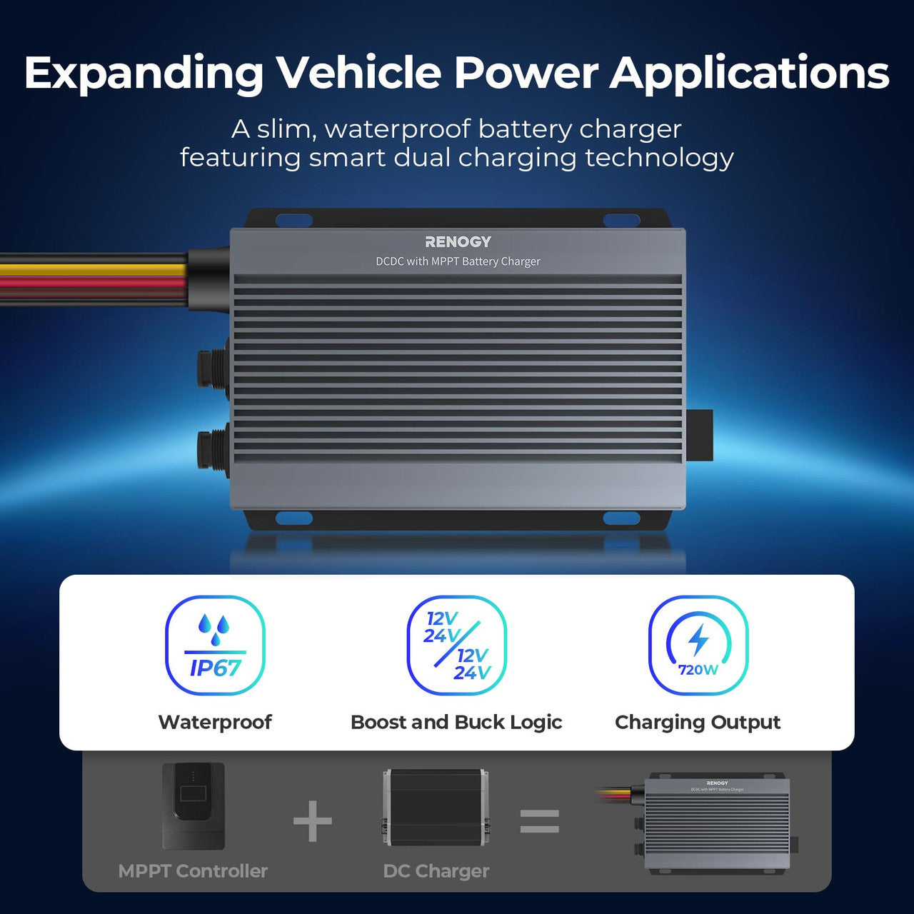 RENOGY IP67 50A DC-DC  Battery Charger with MPPT w/ Renogy ONE Core