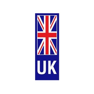 UK Plate Sticker with Union Jack 40 x 110mm (White UK)