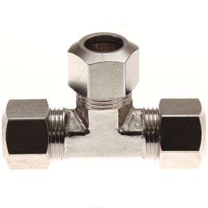 3/8" Compression Tee Nickel Plated Brass