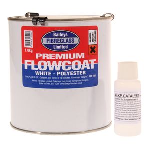 Baileys Fibreglass Flowcoat / Topcoat Brilliant White 1kg