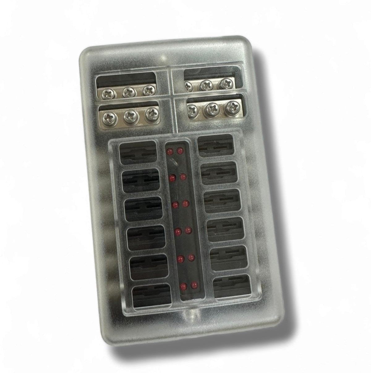 12 Way Blade Fuse Box With Failure Light & Integral Negative Busbar