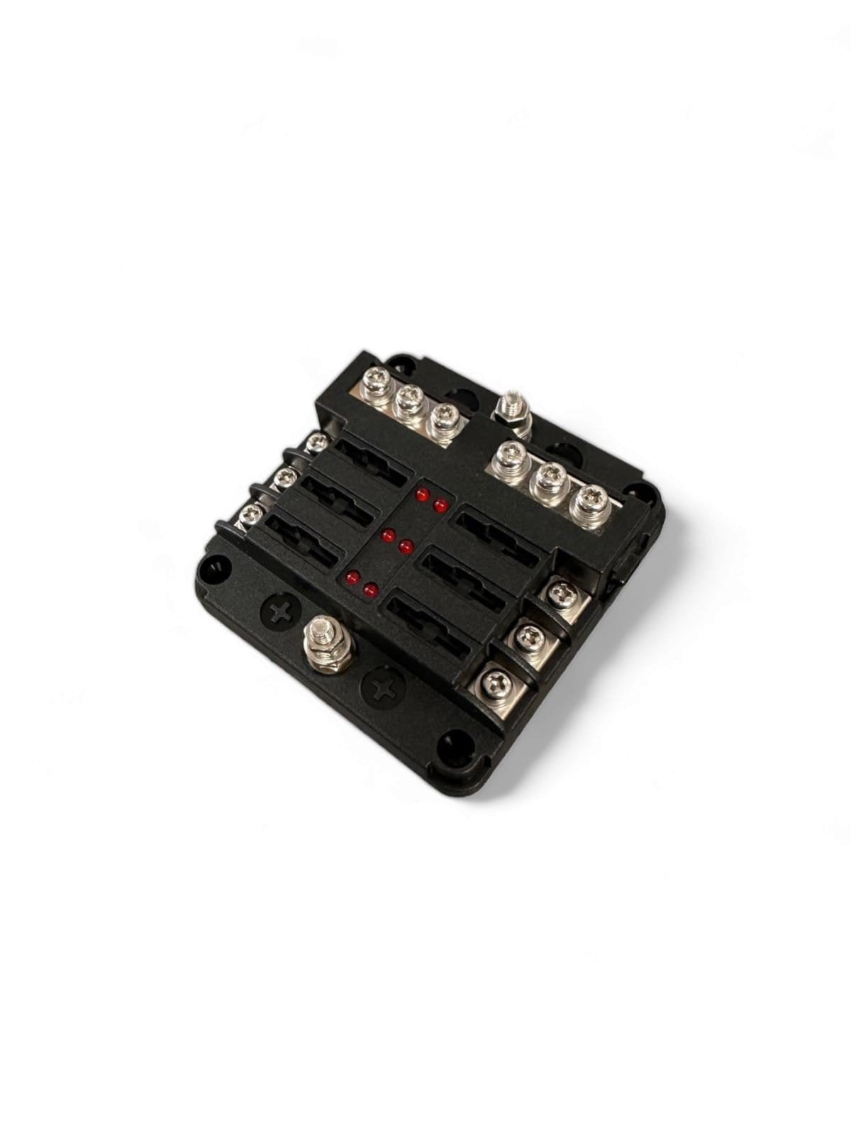 6 Way Blade Fuse Box With Failure Light & Integral Negative Busbar