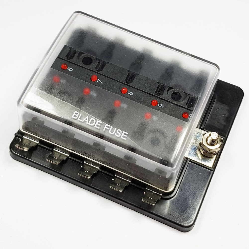 10-Way Blade Fuse Box with Failure Light