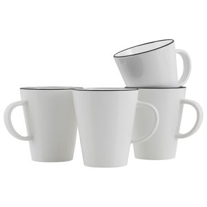 Gimex Linea Line Mug Black 4 Pieces