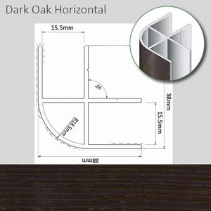 Corner Profile Dark Oak Finish 38 x 38 x 2200mm