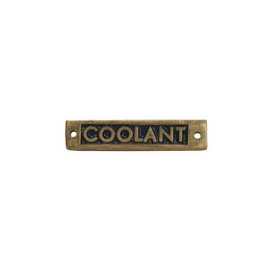 AG Coolant - Oblong Name Plate Brass