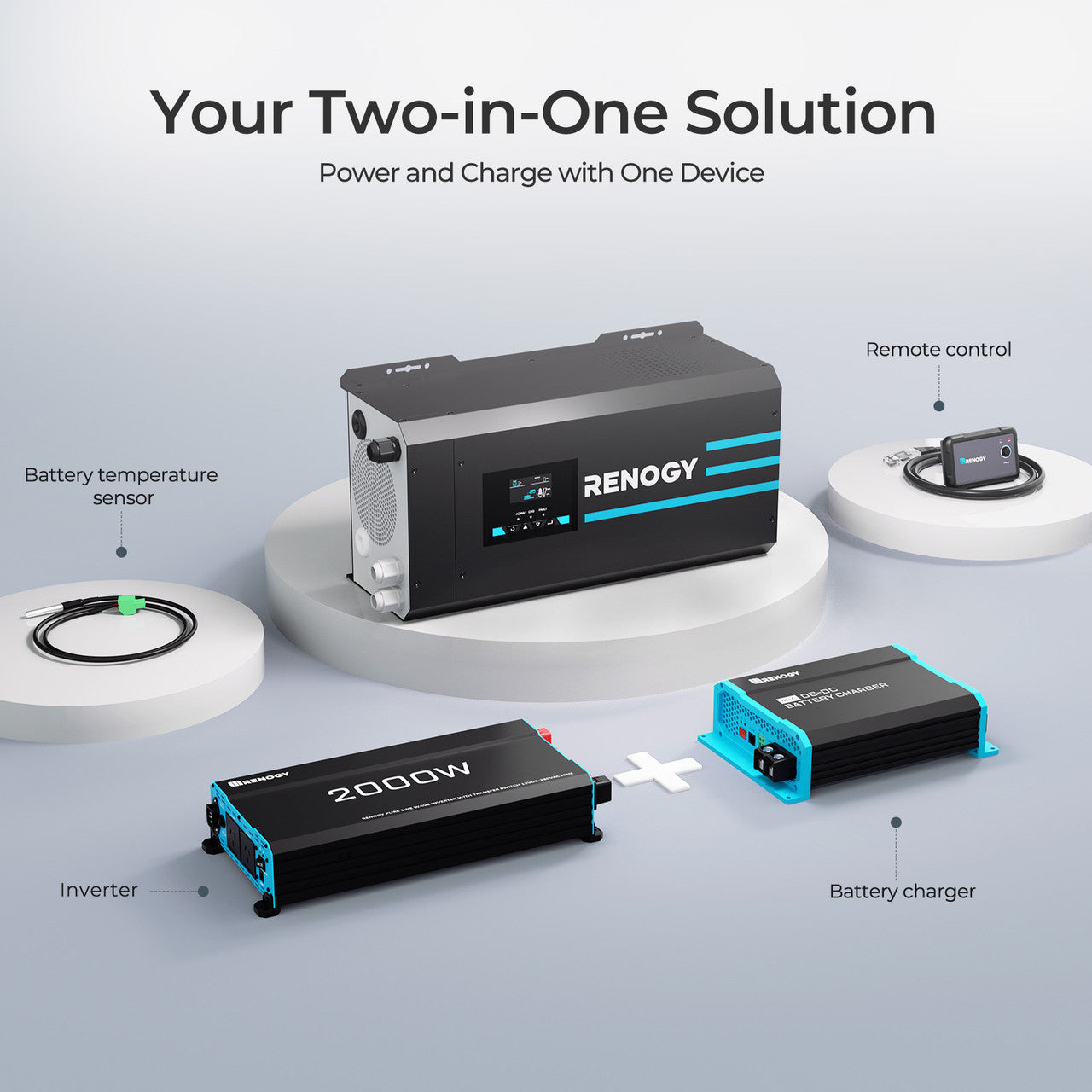 3000W 12V Pure Sine Wave Inverter Charger w/ LCD