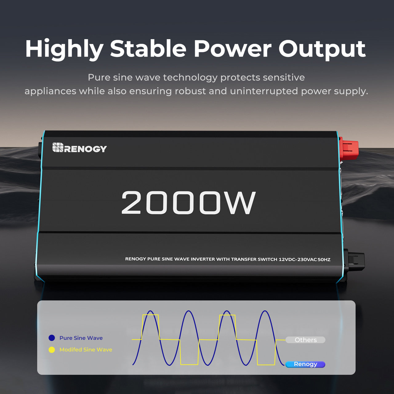 12V 2000W Pure Sine Wave Inverter with UPS Backup