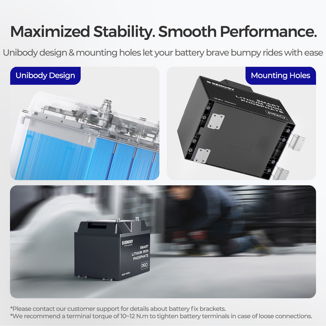 Pro-12V 100Ah Deep Cycle Lithium Iron Phosphate Battery w/Bluetooth & Self-heating Function