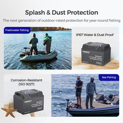 Pro-12V 100Ah Deep Cycle Lithium Iron Phosphate Battery w/Bluetooth & Self-heating Function
