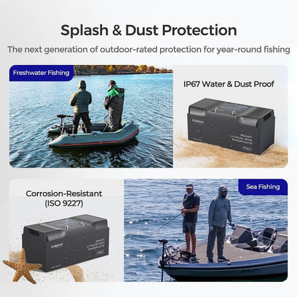 Pro-12V 200Ah Deep Cycle Lithium Iron Phosphate Battery w/Bluetooth & Self-heating Function