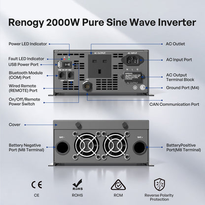 12V 2000W Pure Sine Wave Inverter  With Transfer Switch