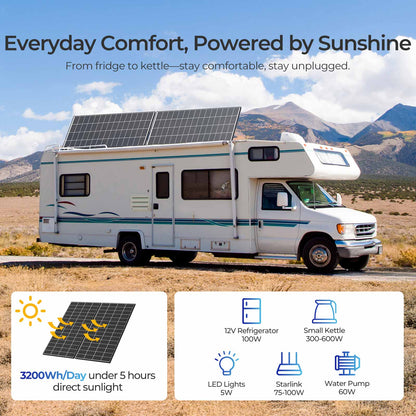 N-Type 320W Monocrystalline Solar Panels (2-Pack)