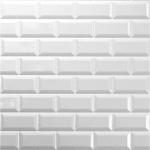 Reco Bevelled White Tile Wall Panel 2440(W) x 1220mm(H) PVC