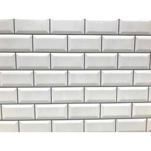 Reco Bevelled White Tile Wall Panel PVC 1220(W) x 2440mm(H) Dark Grout