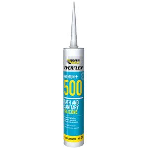 Everbuild Everflex 500 Sanitary Silicone Sealant (Ivory / 310ml)