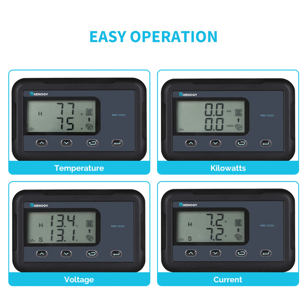 Monitoring Screen for 30/50A DC-DC MPPT Battery Charger