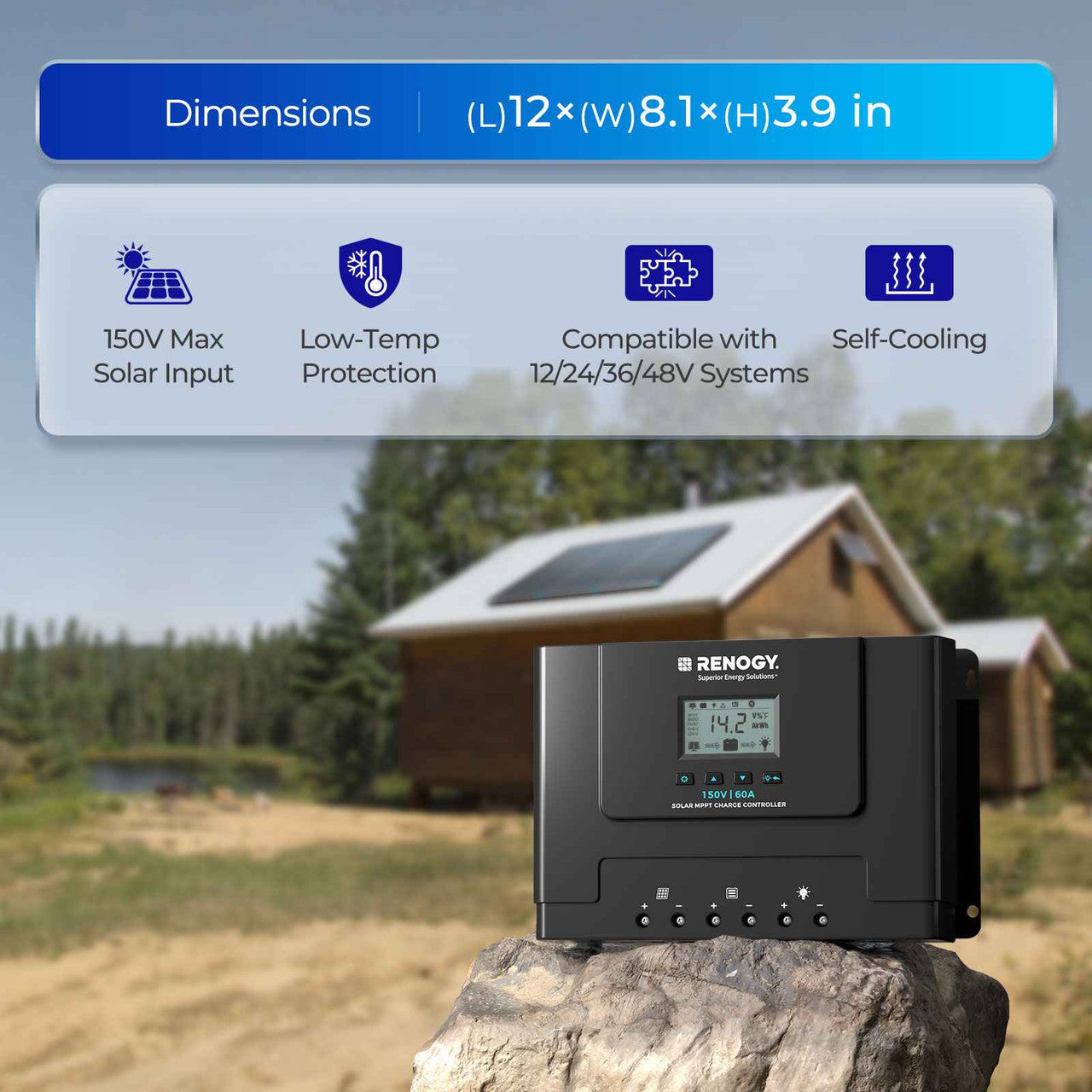 Rover Lite 12V/ 24V/ 36V/ 48V 60A MPPT Solar Charge Controller